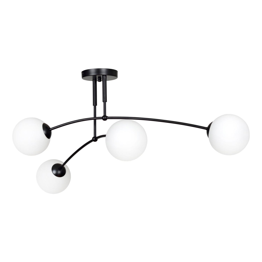 Lampadario a sospensione con supporto rigido PREGOS 4xE14/10W/230V nero