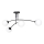 Lampadario a sospensione con supporto rigido PREGOS 4xE14/10W/230V nero