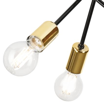 Lampadario a sospensione con supporto rigido PRIYA 3xE27/15W/230V nero