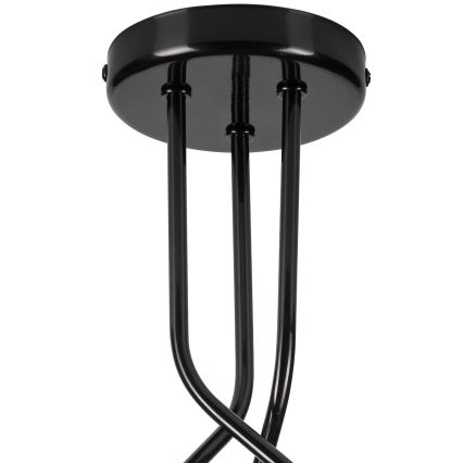Lampadario a sospensione con supporto rigido PRIYA 3xE27/15W/230V nero