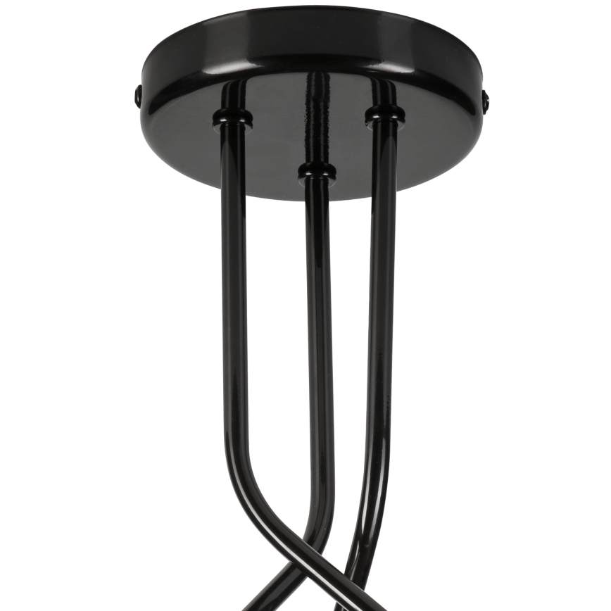 Lampadario a sospensione con supporto rigido PRIYA 3xE27/15W/230V nero