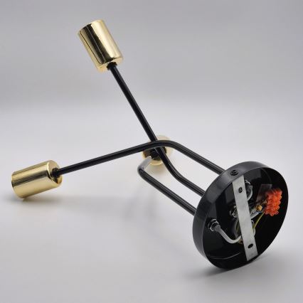 Lampadario a sospensione con supporto rigido PRIYA 3xE27/15W/230V nero