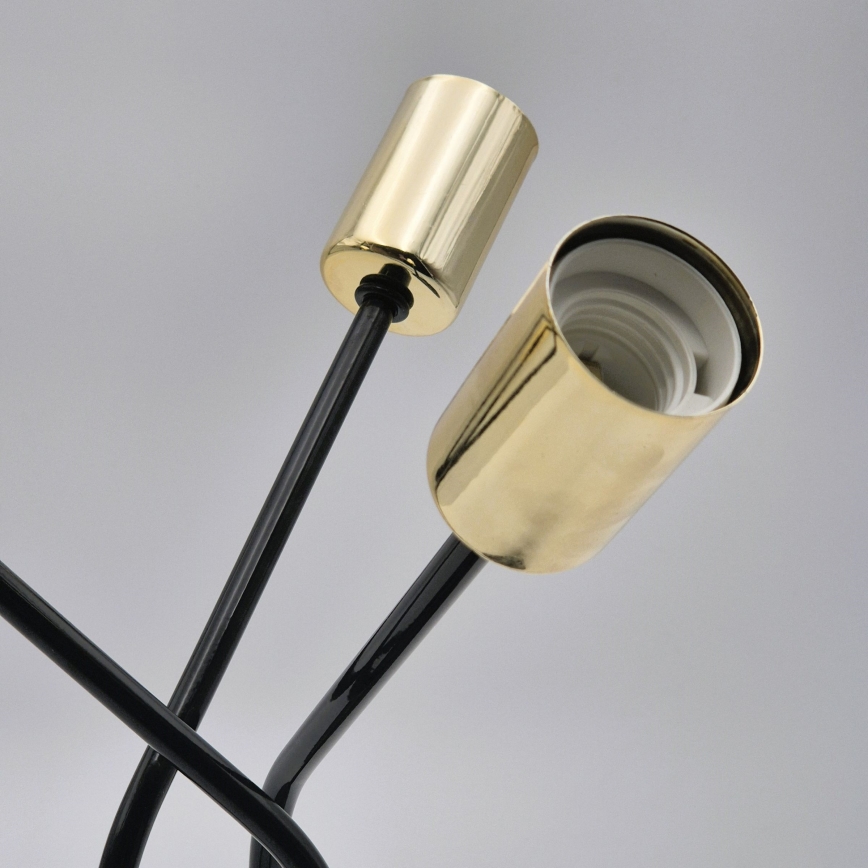 Lampadario a sospensione con supporto rigido PRIYA 3xE27/15W/230V nero