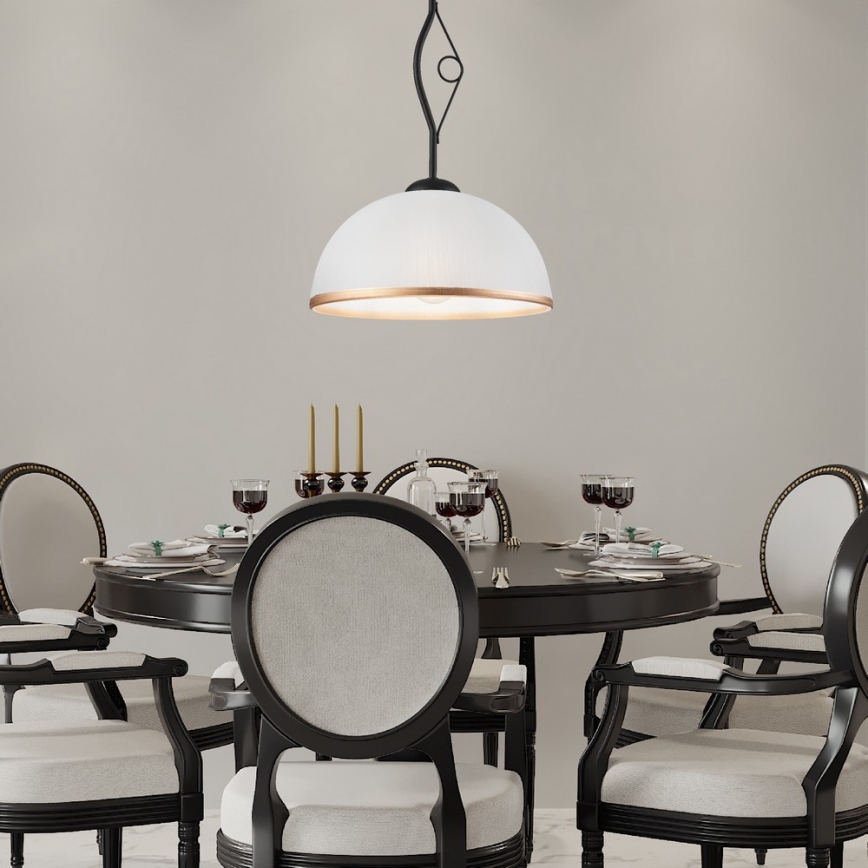 Lampadario a sospensione con supporto rigido RETRO 1xE27/60W/230V nero