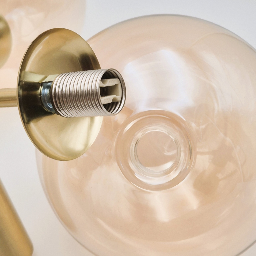 Lampadario a sospensione con supporto rigido ROLLO 3xG9/5W/230V oro/fumé beige