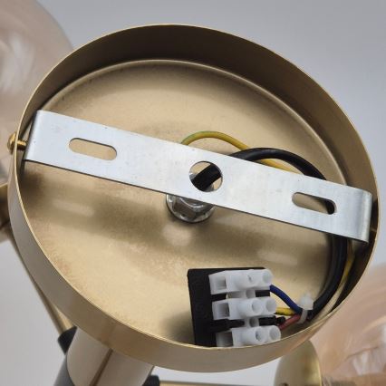 Lampadario a sospensione con supporto rigido ROLLO 3xG9/5W/230V oro/fumé beige