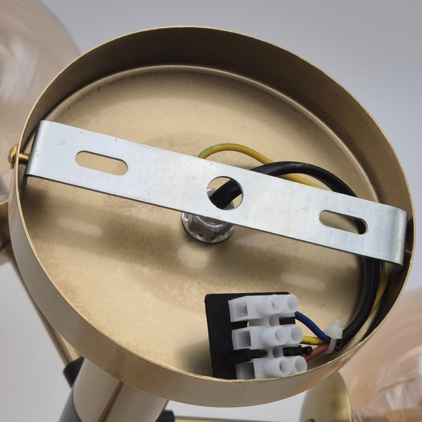 Lampadario a sospensione con supporto rigido ROLLO 3xG9/5W/230V oro/fumé beige