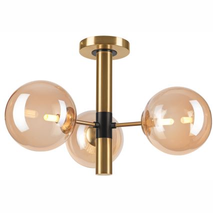 Lampadario a sospensione con supporto rigido ROLLO 3xG9/5W/230V oro/fumé beige