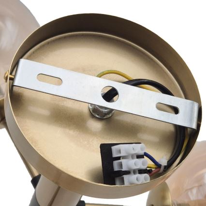 Lampadario a sospensione con supporto rigido ROLLO 5xE14/5W/230V oro/fumé beige