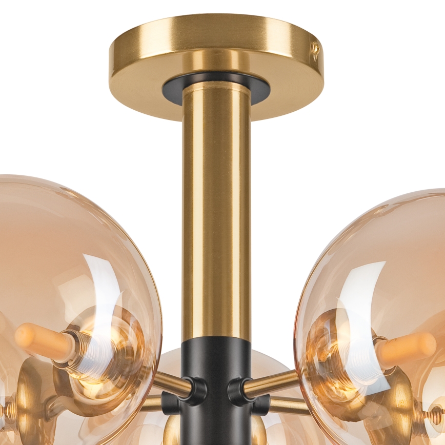 Lampadario a sospensione con supporto rigido ROLLO 5xG9/5W/230V oro/fumé beige