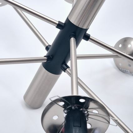 Lampadario a sospensione con supporto rigido ROLLO 8xE14/5W/230V cromo opaco/fumé