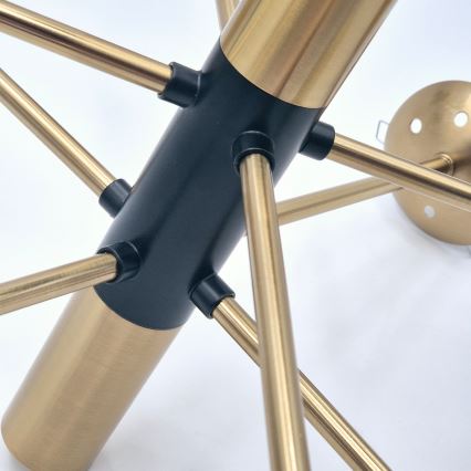Lampadario a sospensione con supporto rigido ROLLO 8xE14/5W/230V oro/fumé beige