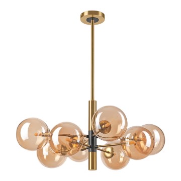 Lampadario a sospensione con supporto rigido ROLLO 8xG9/5W/230V oro/fumé beige
