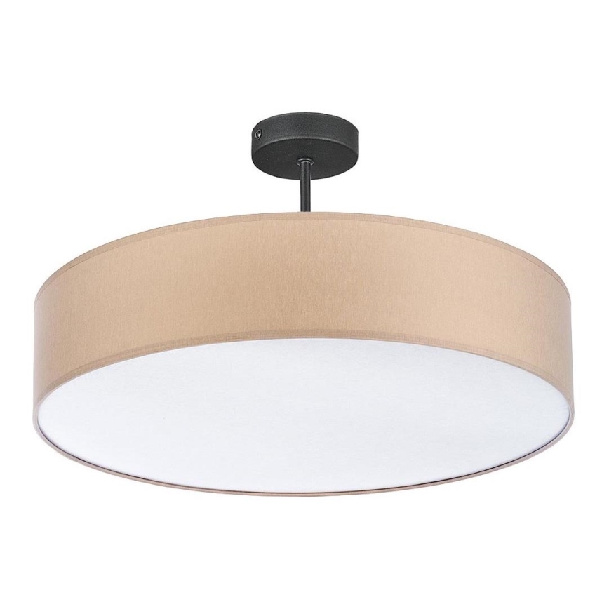 Lampadario a sospensione con supporto rigido RONDO 4xE27/15W/230V diametro 60 cm beige