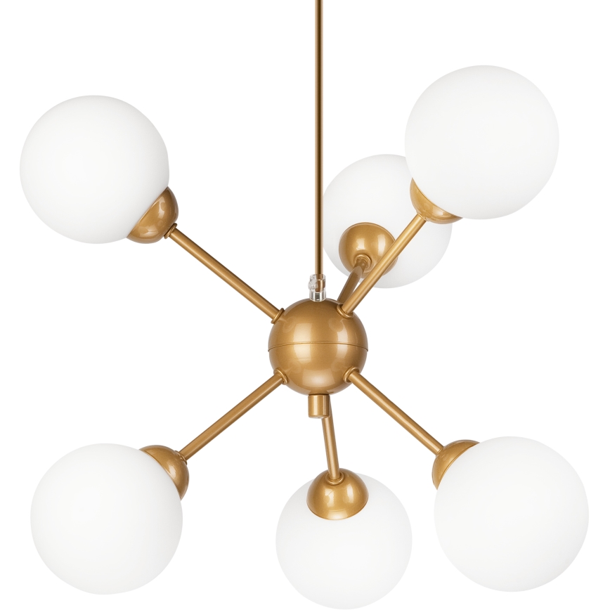 Lampadario a sospensione con supporto rigido RUBBY BALL 6xG9/5W/230V oro