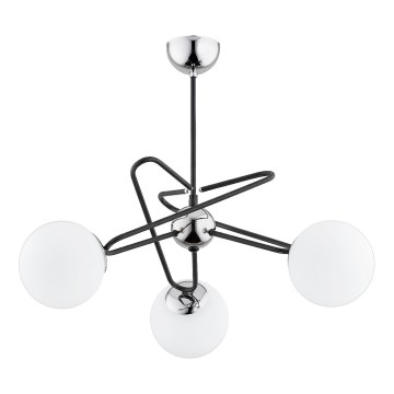Lampadario a sospensione con supporto rigido SAGITO 3xE14/10W/230V cromo