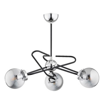 Lampadario a sospensione con supporto rigido SAGITO 3xE14/10W/230V cromo lucido
