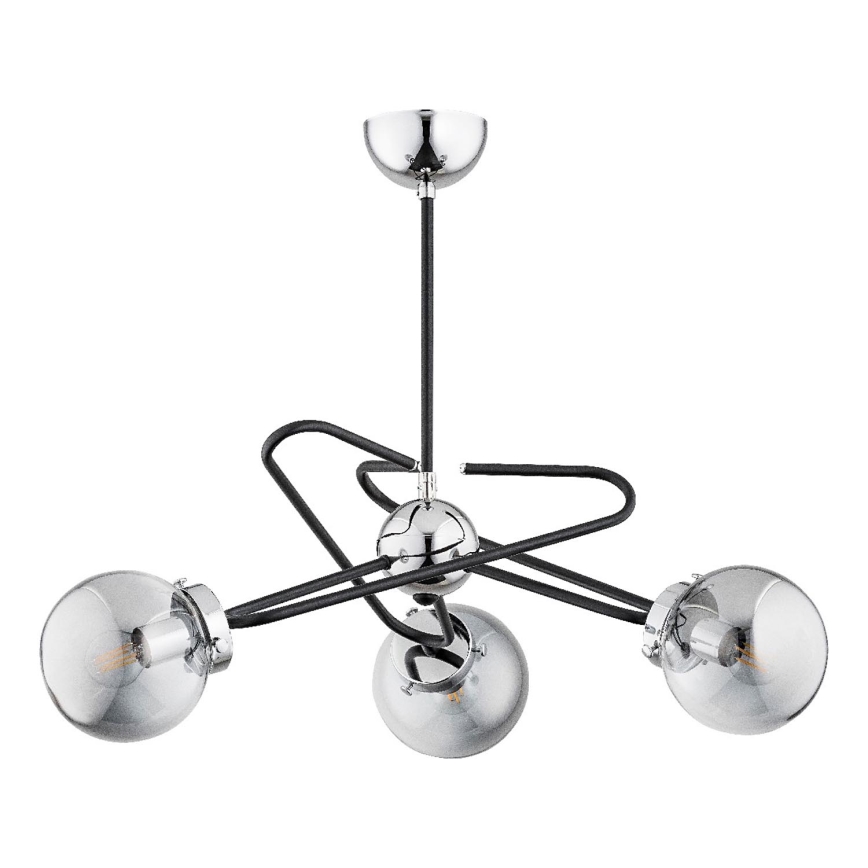 Lampadario a sospensione con supporto rigido SAGITO 3xE14/10W/230V cromo lucido