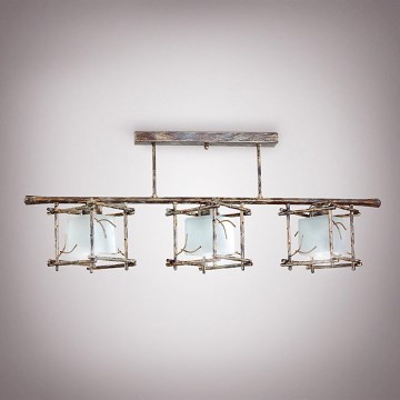 Lampadario a sospensione con supporto rigido SAVANNAH KUBO 3xE27/40W/230V chiaro