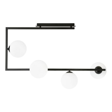 Lampadario a sospensione con supporto rigido SOMA 4xE14/10W/230V nero/bianco