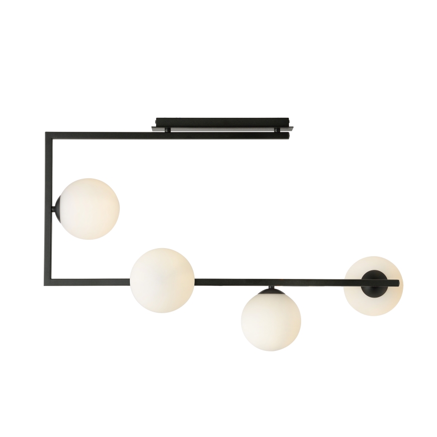 Lampadario a sospensione con supporto rigido SOMA 4xE14/10W/230V nero/bianco