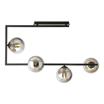 Lampadario a sospensione con supporto rigido SOMA 4xE14/10W/230V nero/grigio
