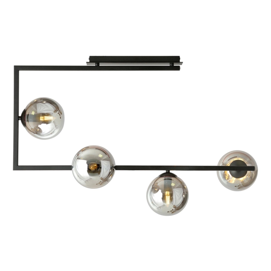 Lampadario a sospensione con supporto rigido SOMA 4xE14/10W/230V nero/grigio