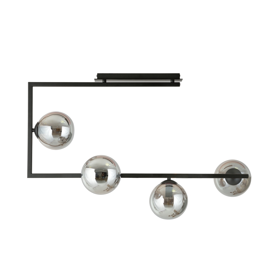 Lampadario a sospensione con supporto rigido SOMA 4xE14/10W/230V nero/grigio
