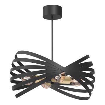 Lampadario a sospensione con supporto rigido SPARKLE 4xE27/15W/230V nero/oro