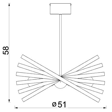 Lampadario a sospensione con supporto rigido SPARKLE 4xE27/15W/230V ottone