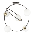 Lampadario a sospensione con supporto rigido STARDOM 5xE14/10W/230V nero/bianco