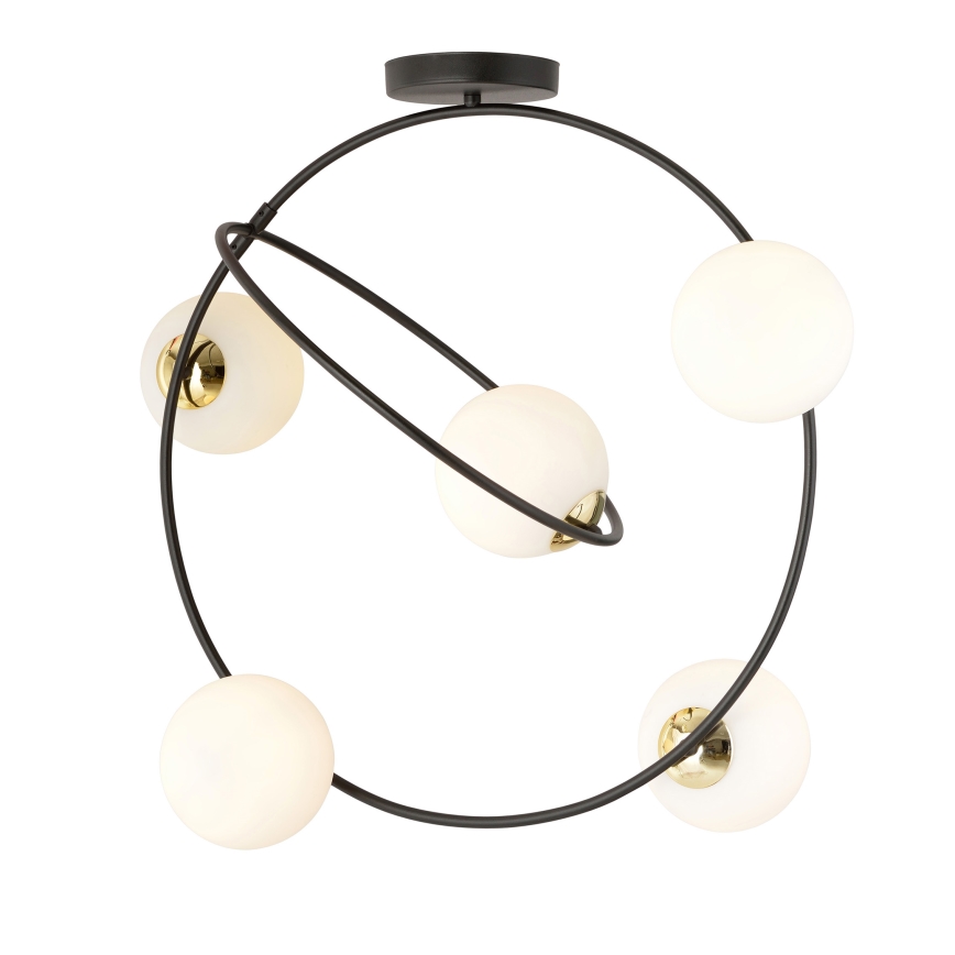 Lampadario a sospensione con supporto rigido STARDOM 5xE14/10W/230V nero/bianco