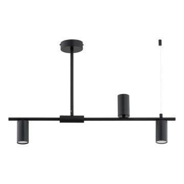 Lampadario a sospensione con supporto rigido URANOS 3xGU10/10W/230V nero