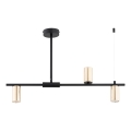 Lampadario a sospensione con supporto rigido URANOS 3xGU10/10W/230V nero/oro