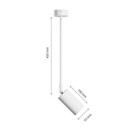 Lampadario a sospensione con supporto rigido VARIOSA 1xGU10/10W/230V bianco