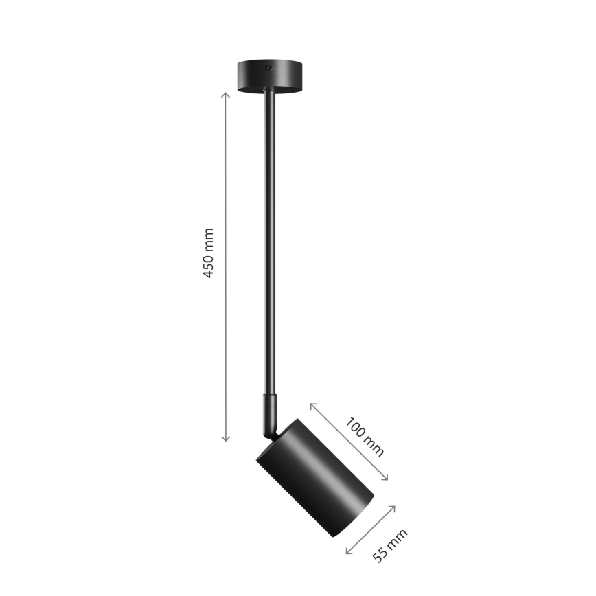 Lampadario a sospensione con supporto rigido VARIOSA 1xGU10/10W/230V nero