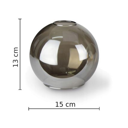 Lampadario a sospensione con supporto rigido VASCO 6xE27/60W/230V nero/fumé nero