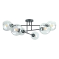 Lampadario a sospensione con supporto rigido VASCO 6xE27/60W/230V nero/limpido