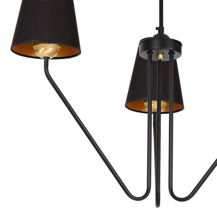 Lampadario a sospensione con supporto rigido VICTORIA 3xE27/60W/230V nero
