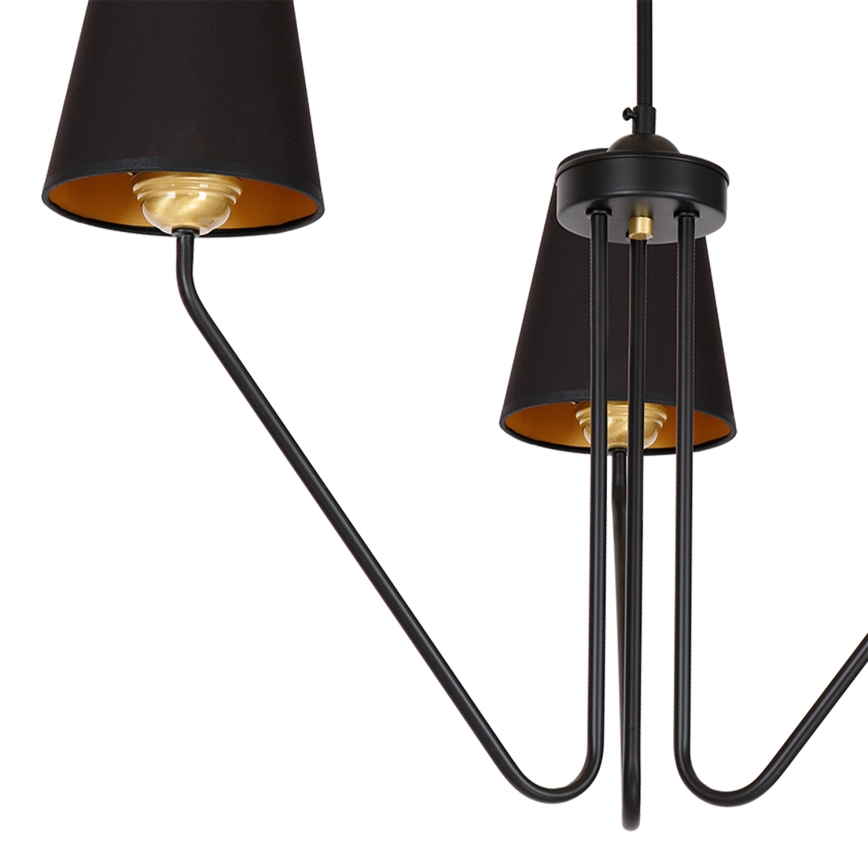 Lampadario a sospensione con supporto rigido VICTORIA 3xE27/60W/230V nero