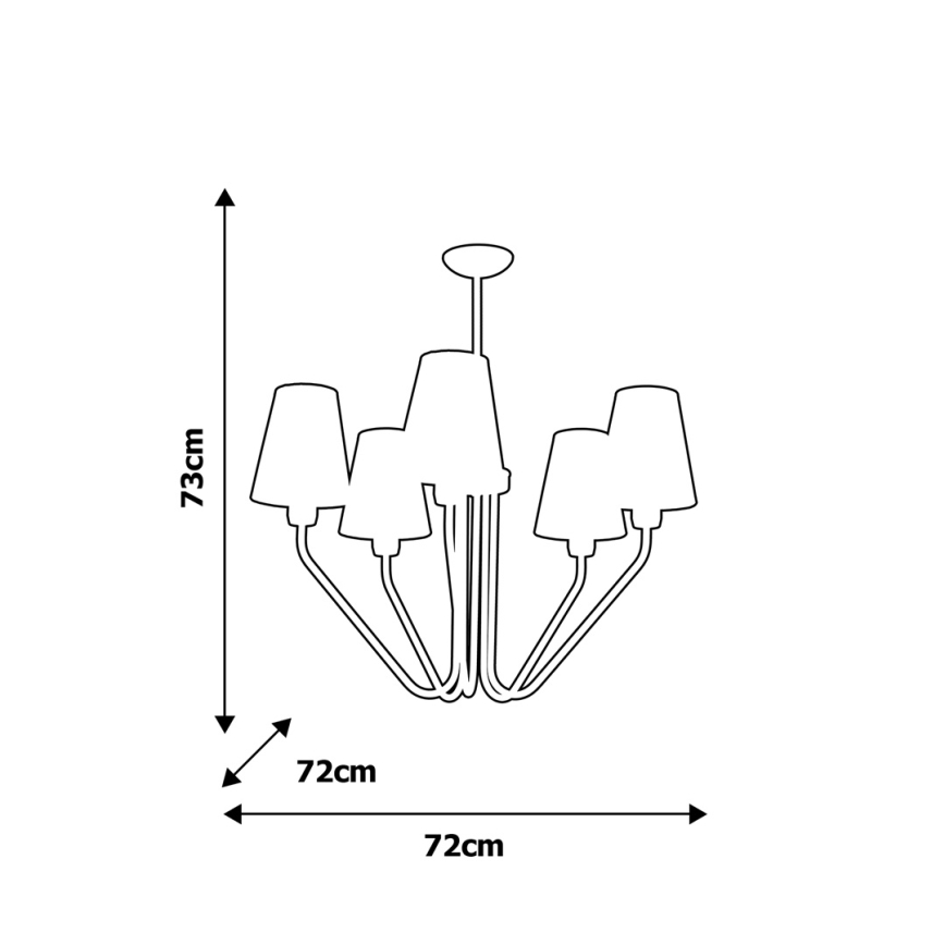 Lampadario a sospensione con supporto rigido VICTORIA 5xE27/60W/230V bianco