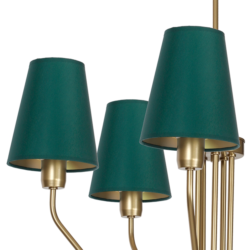Lampadario a sospensione con supporto rigido VICTORIA 5xE27/60W/230V verde