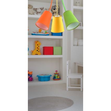 Lampadario a sospensione con supporto rigido WIRE COLOUR 3xE27/60W/230V