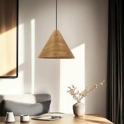 Lampadario a sospensione CONO 1xE27/40W/230V, impiallacciatura di rovere