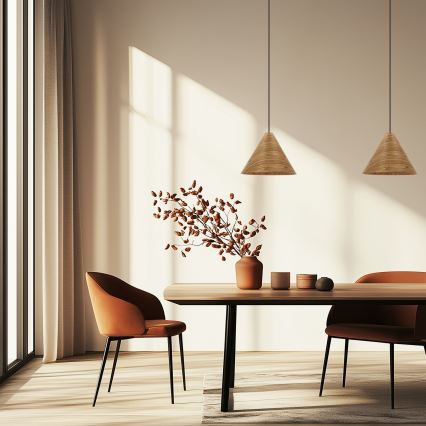 Lampadario a sospensione CONO 1xE27/40W/230V, impiallacciatura di rovere
