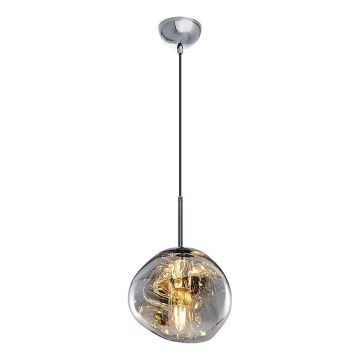 Lampadario a sospensione CRUMPLED con cavo 1xE27/24W/230V Ø 18 cm fumé