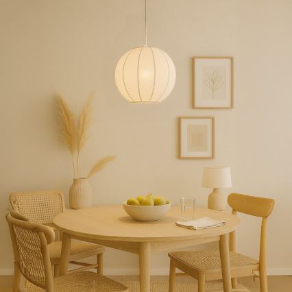 Lampadario a sospensione DANA su cavo, 1xE27/15W/230V, diam. 25 cm, bianco