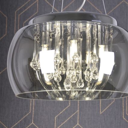 Lampadario a sospensione di cristallo ROMEO 6xG9/8W/230V