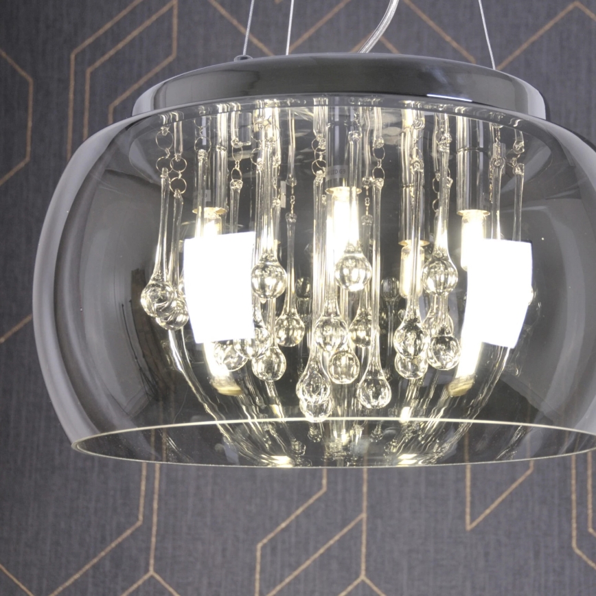 Lampadario a sospensione di cristallo ROMEO 6xG9/8W/230V