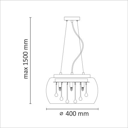 Lampadario a sospensione di cristallo ROMEO 6xG9/8W/230V